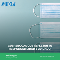 Cubrebocas tres pliegues azules caja c/50 pzas
