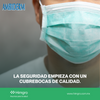Cubrebocas tres pliegues verdes caja c/50 pzas