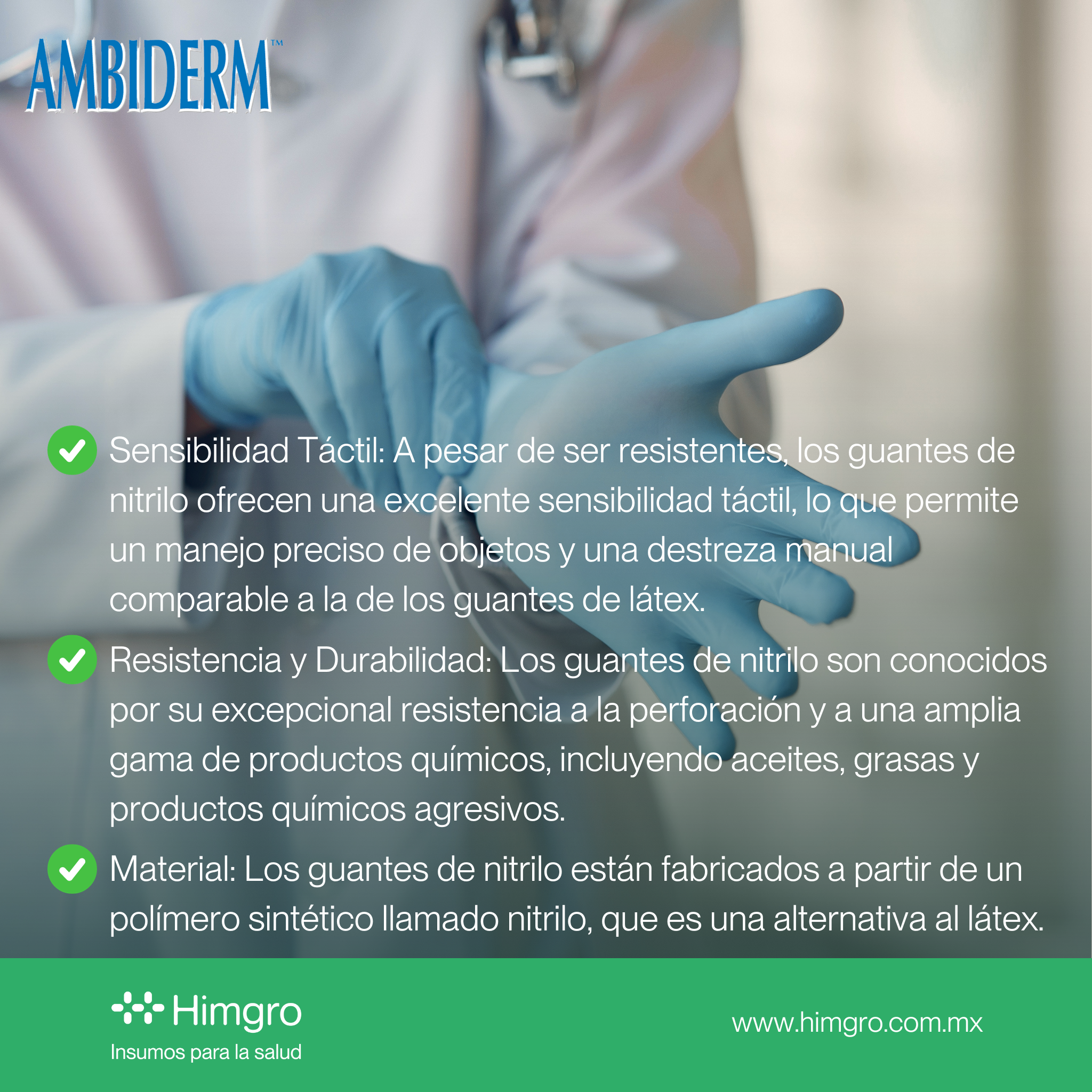Guante p/examen nitrilo azul