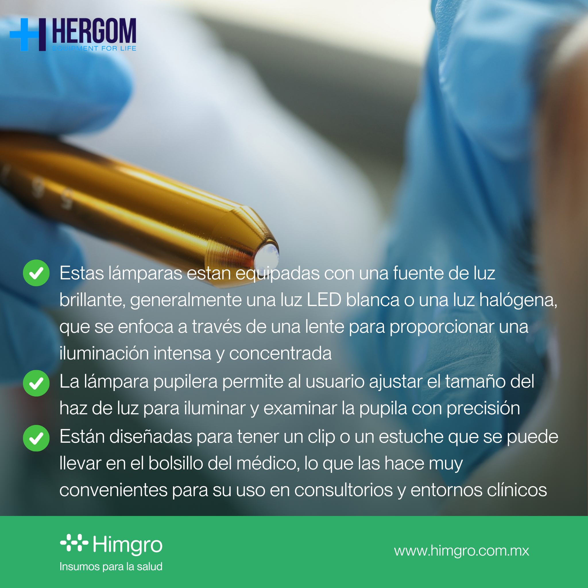Lámpara pupilera de diagnóstico