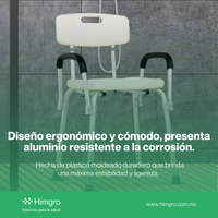 Silla de ducha con brazos desmontables