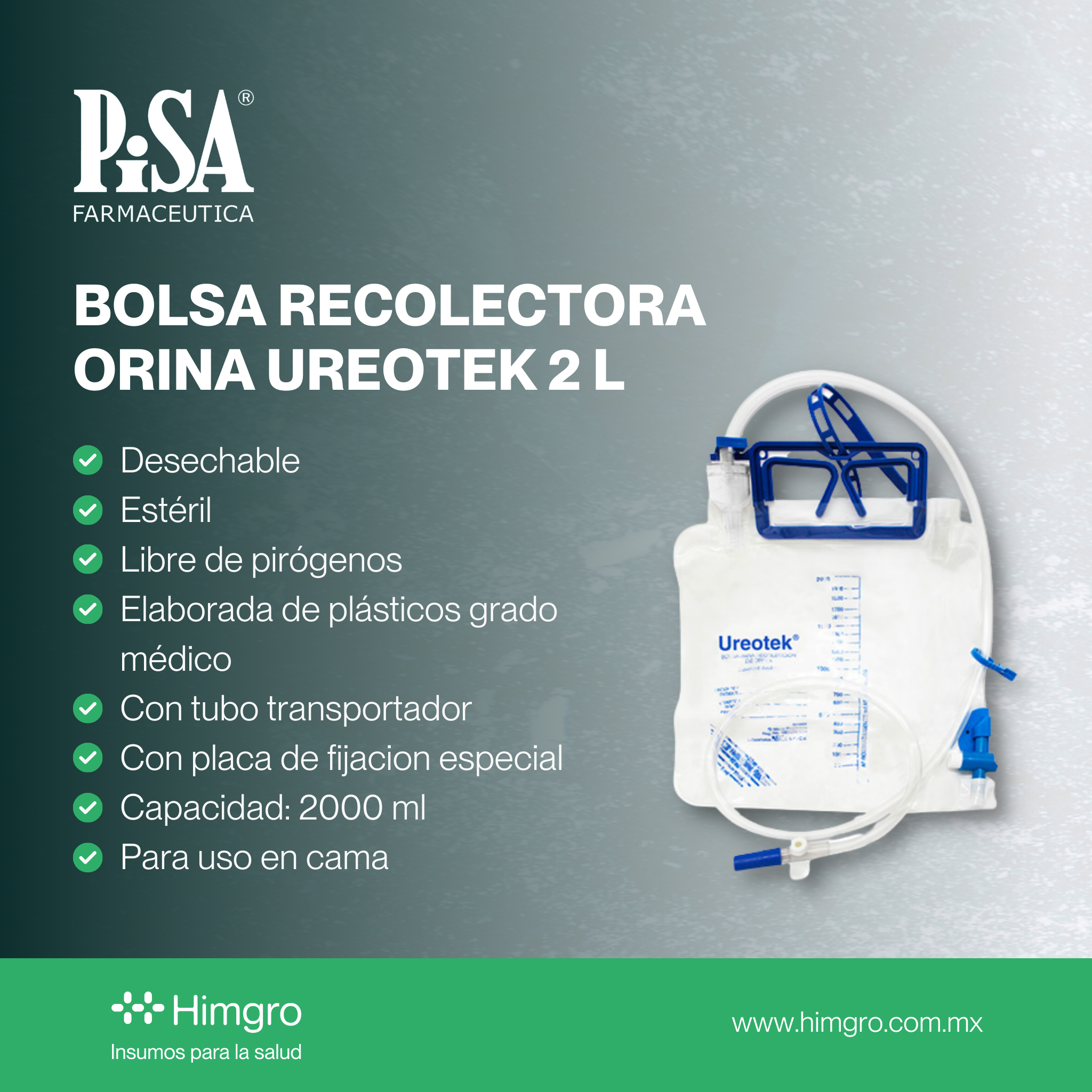Bolsa recolectora de orina Ureotek 2 l