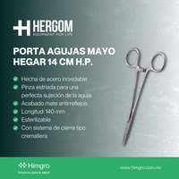 Porta agujas mayo hegar 14 cm H.P.
