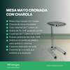 Mesa de mayo cromada con charola