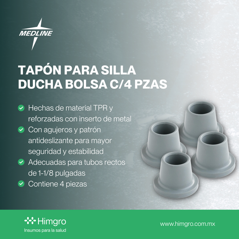 Tapón p/silla ducha bolsa c/4 pzas