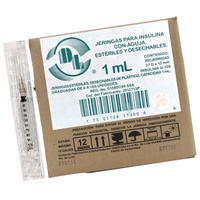 Jeringa desechable p/insulina 1 ml 27 x 13 caja c/200 pzas DL