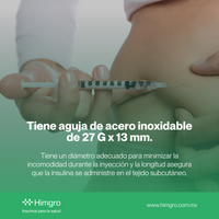 Jeringa desechable p/insulina 1 ml 27 x 13 caja c/200 pzas DL