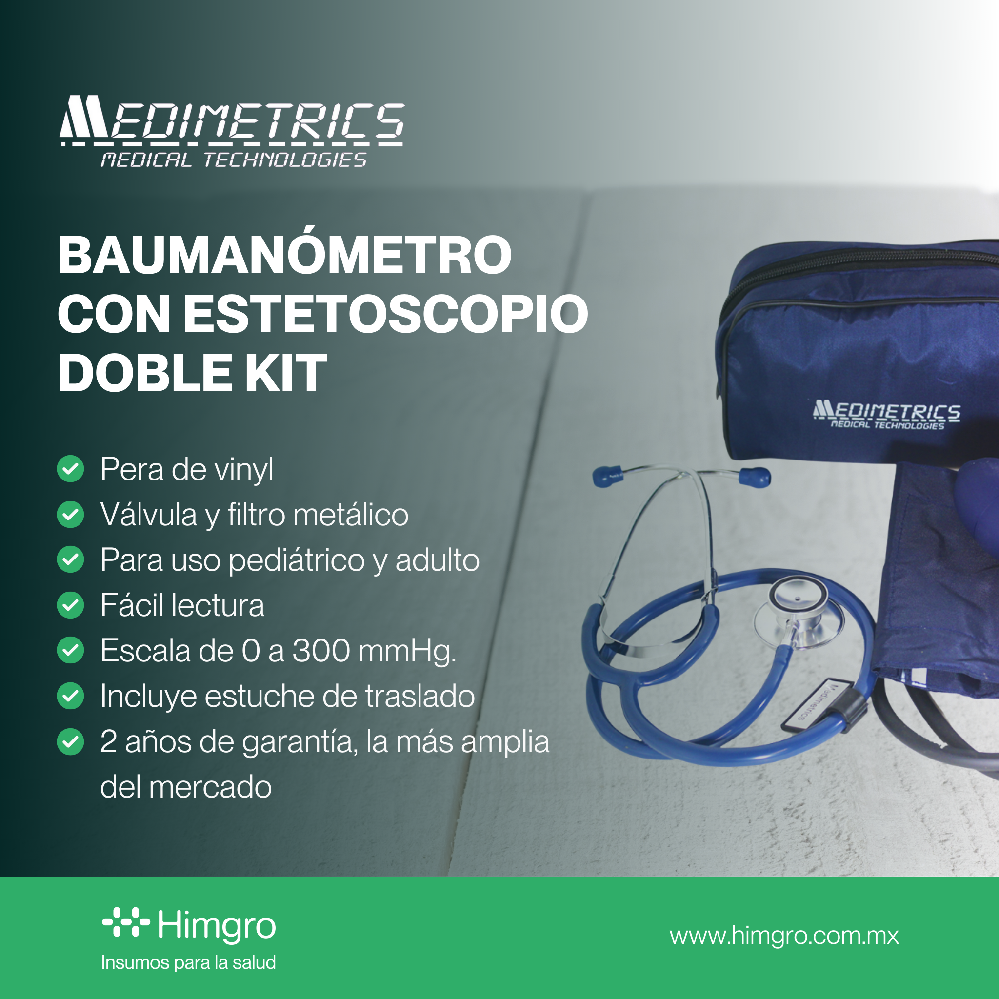 Kit de baumanómetro c/estetoscopio doble