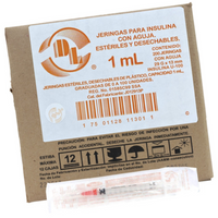 Jeringa desechable p/insulina 1ml 29 x 13 caja c/200 pzas DL