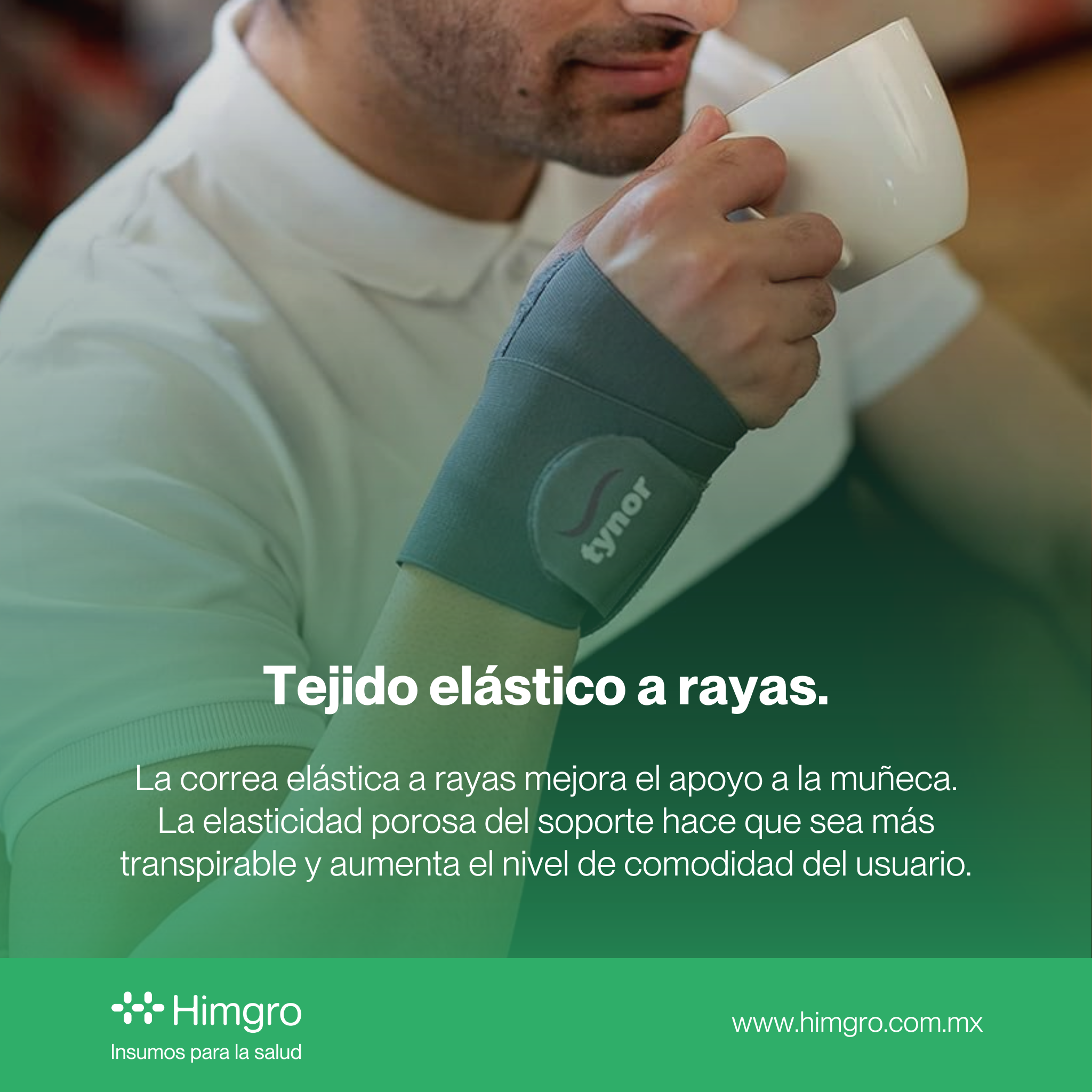 Muñequera elástica con orificio p/pulgar