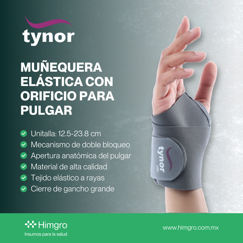 Muñequera elástica con orificio p/pulgar