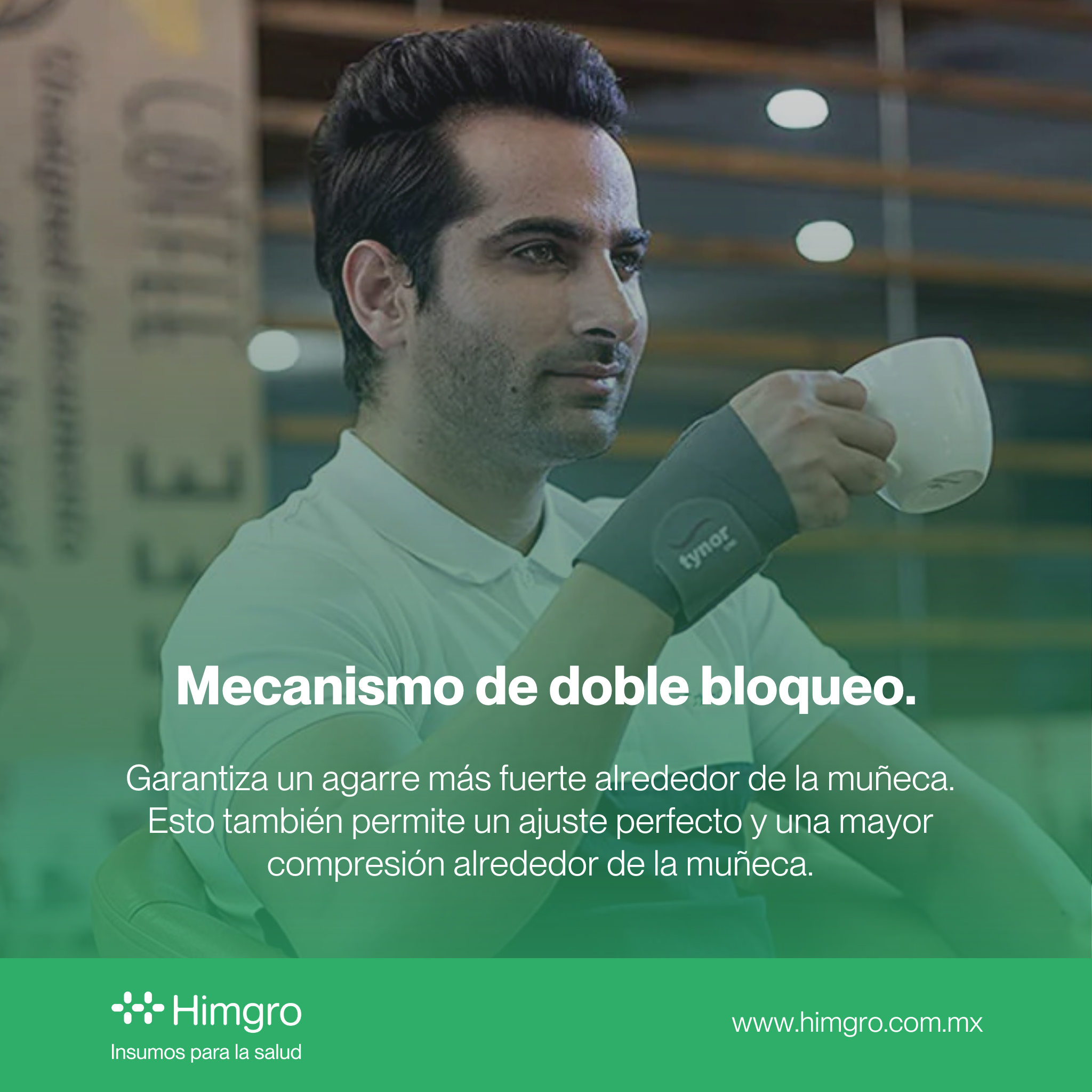 Muñequera elástica con orificio p/pulgar
