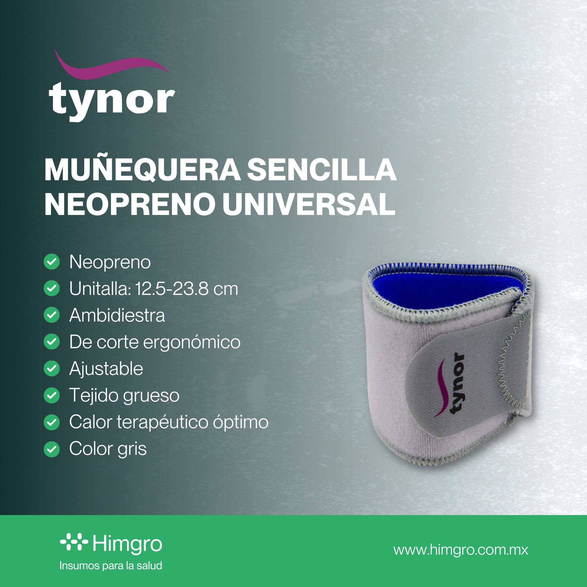 Muñequera sencilla neopreno universal