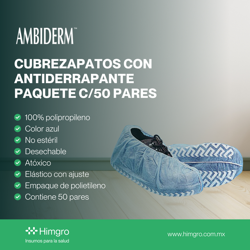 Cubrezapatos con antiderrapante caja c/50 pares