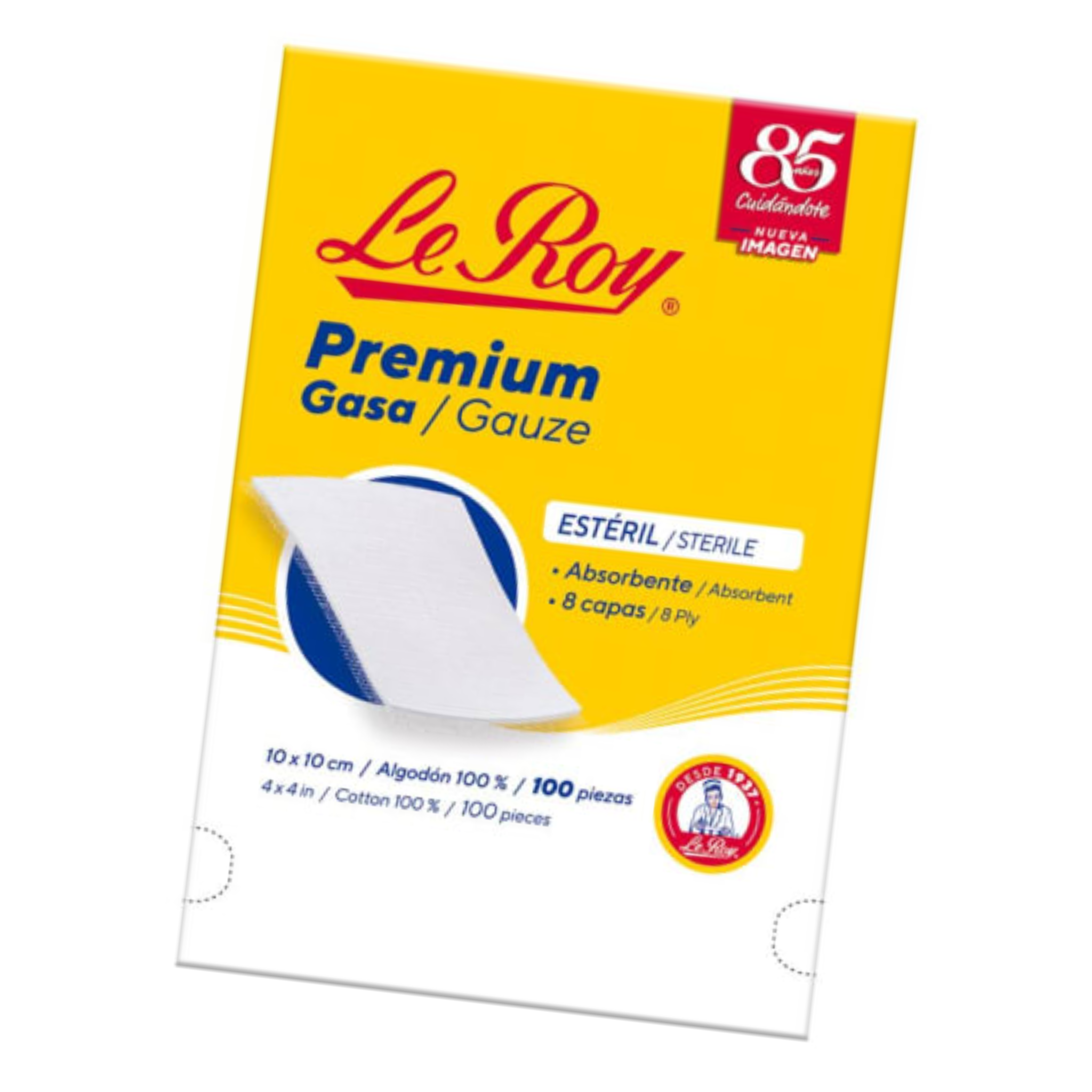 Gasa estéril 10 x 10 cm caja c/100 pzas