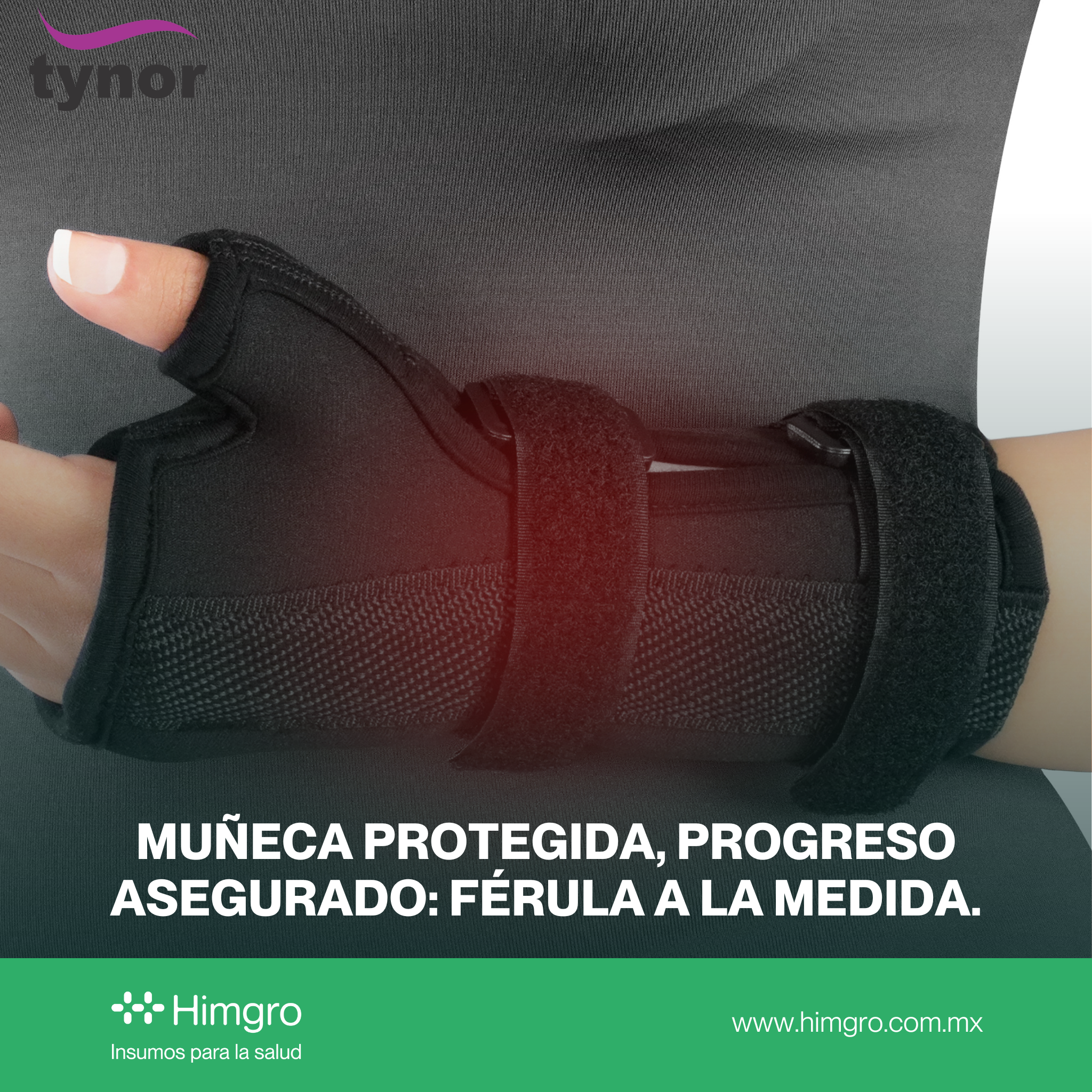 Férula para muñeca con pulgar ambidiestra