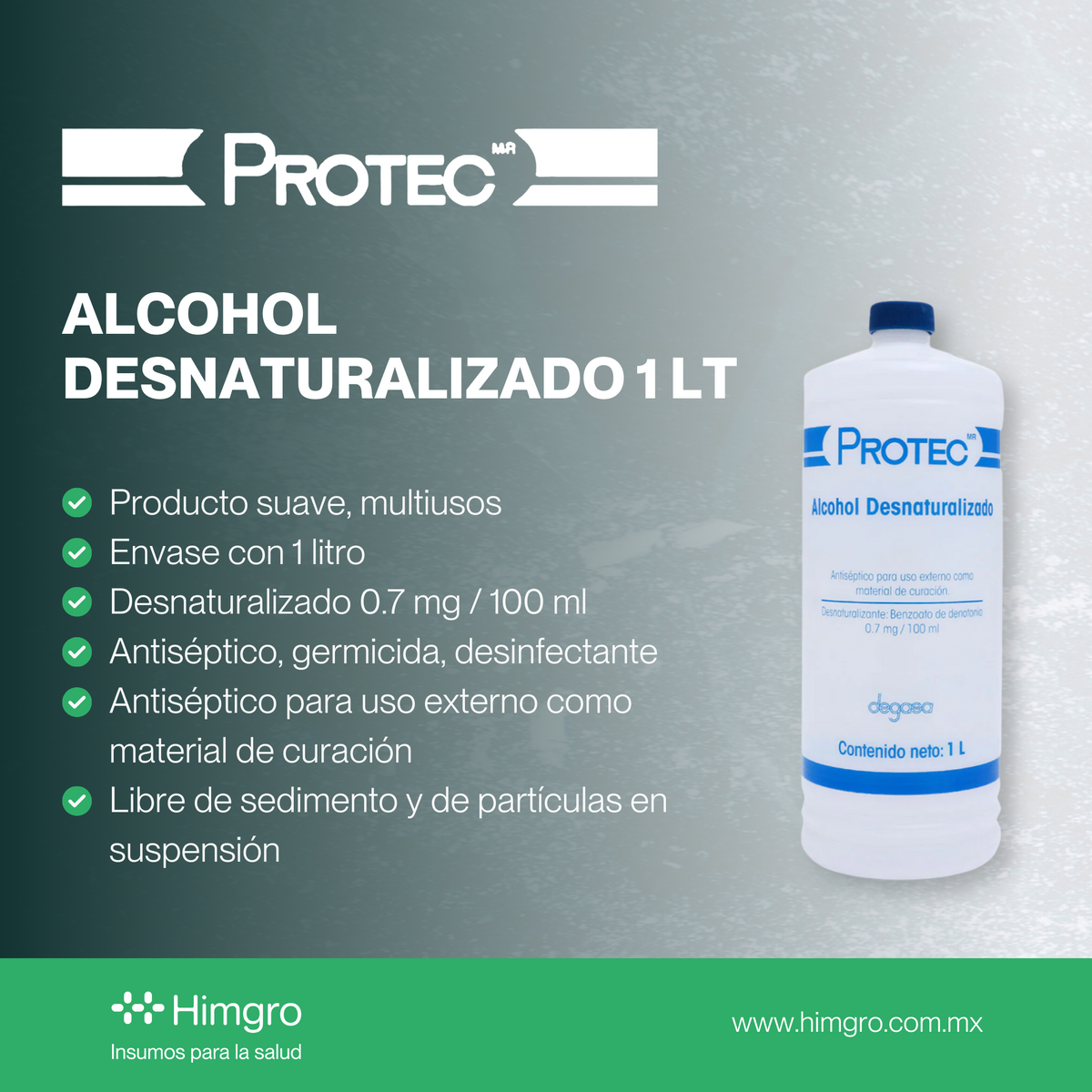 Alcohol desnaturalizado 1000 ml – Himgroshop