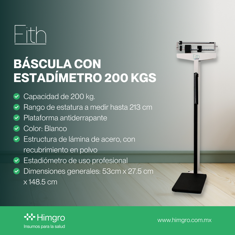 Báscula c/estadímetro Fith 200 kg