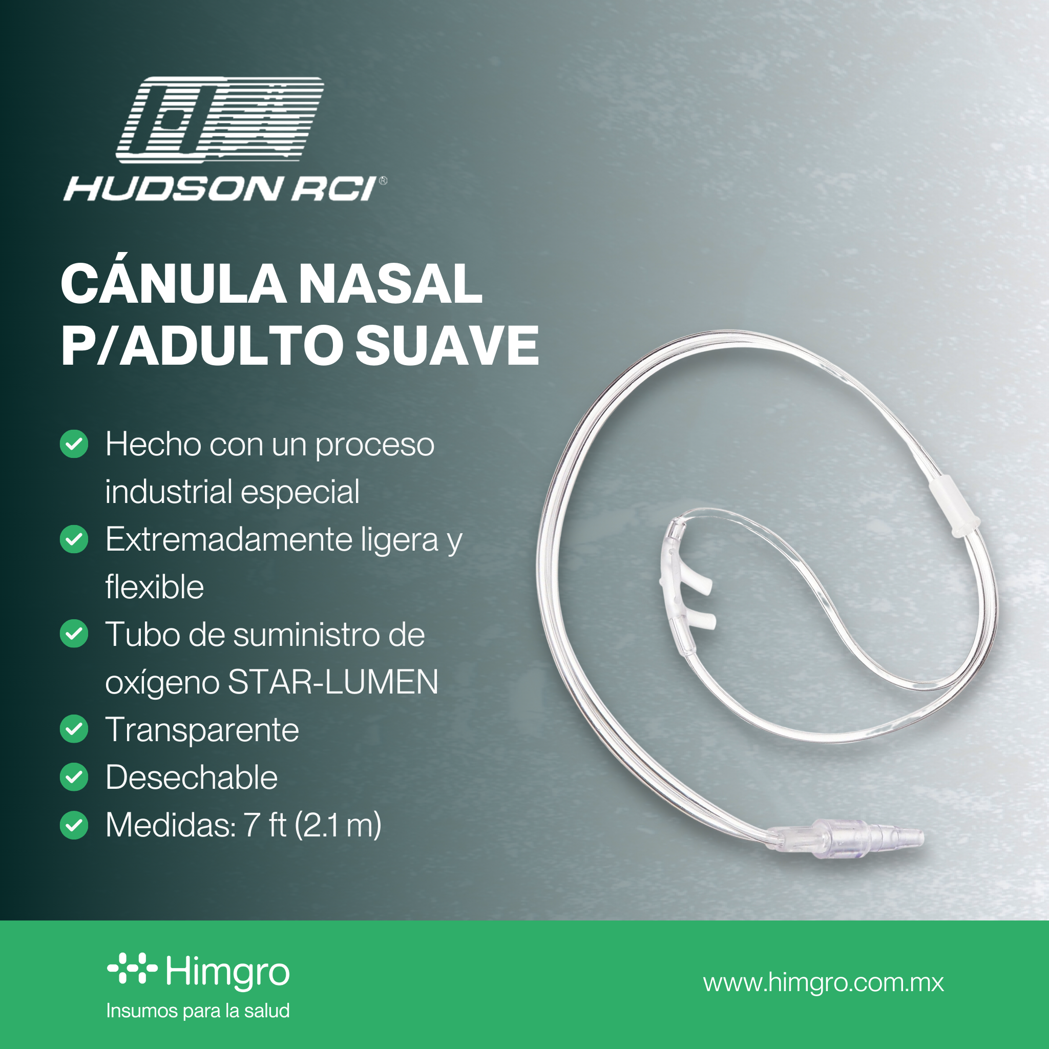 Cánula nasal p/adulto suave