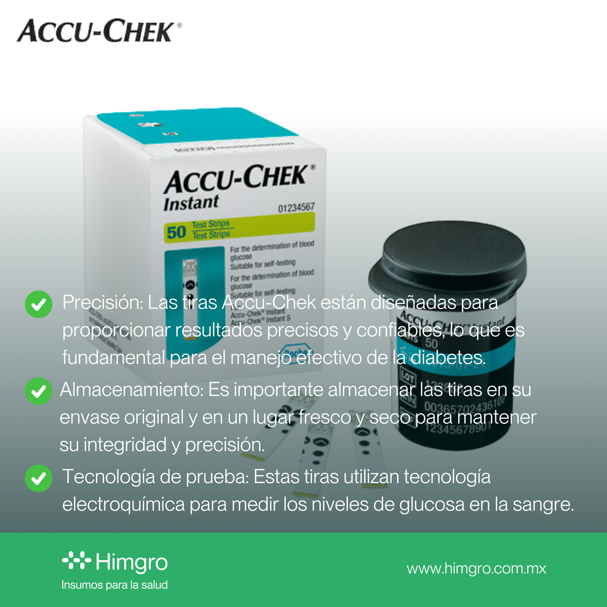 Tiras Accu-chek instant frasco con 50